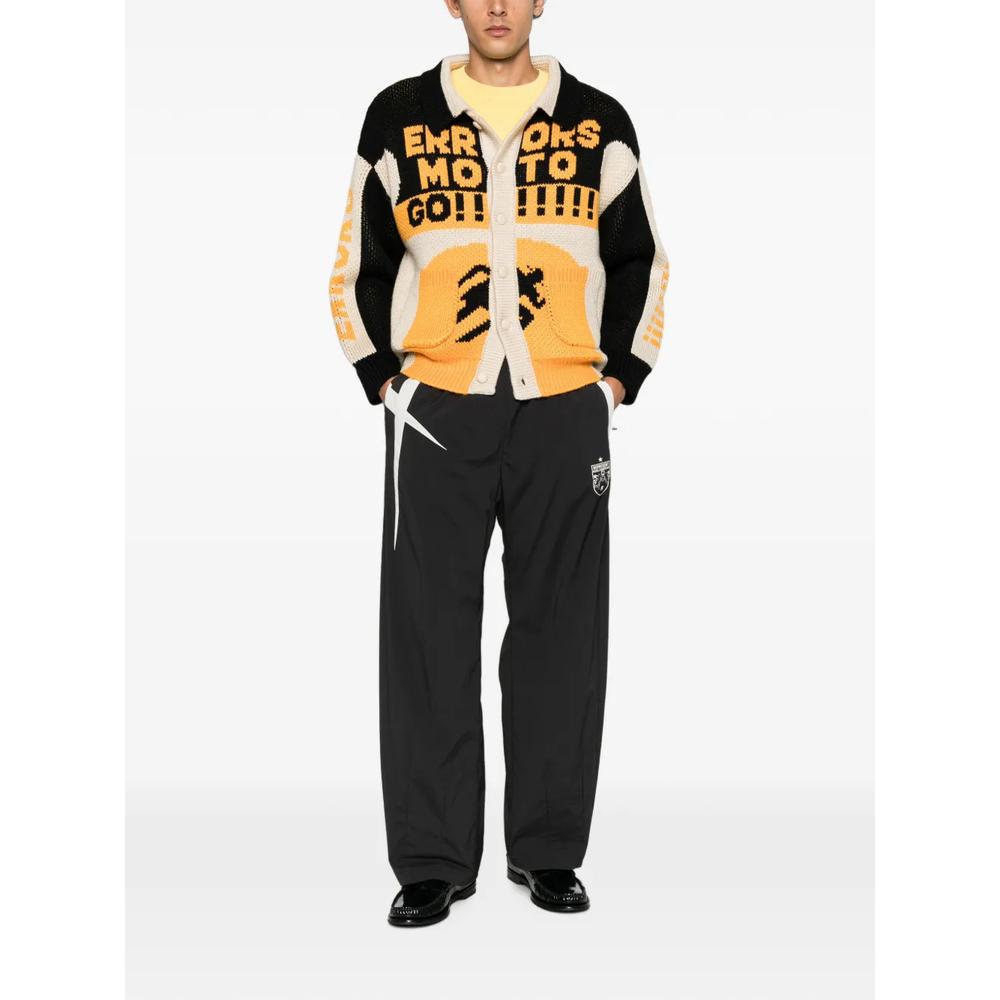 logo-intarsia knitted cardigan 2