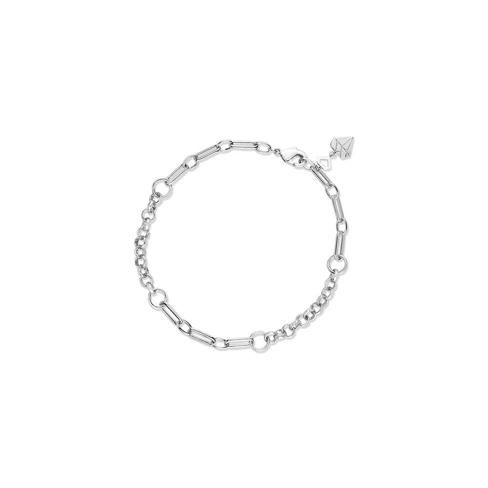 Серебряный браслет из смешанных цепочек 1