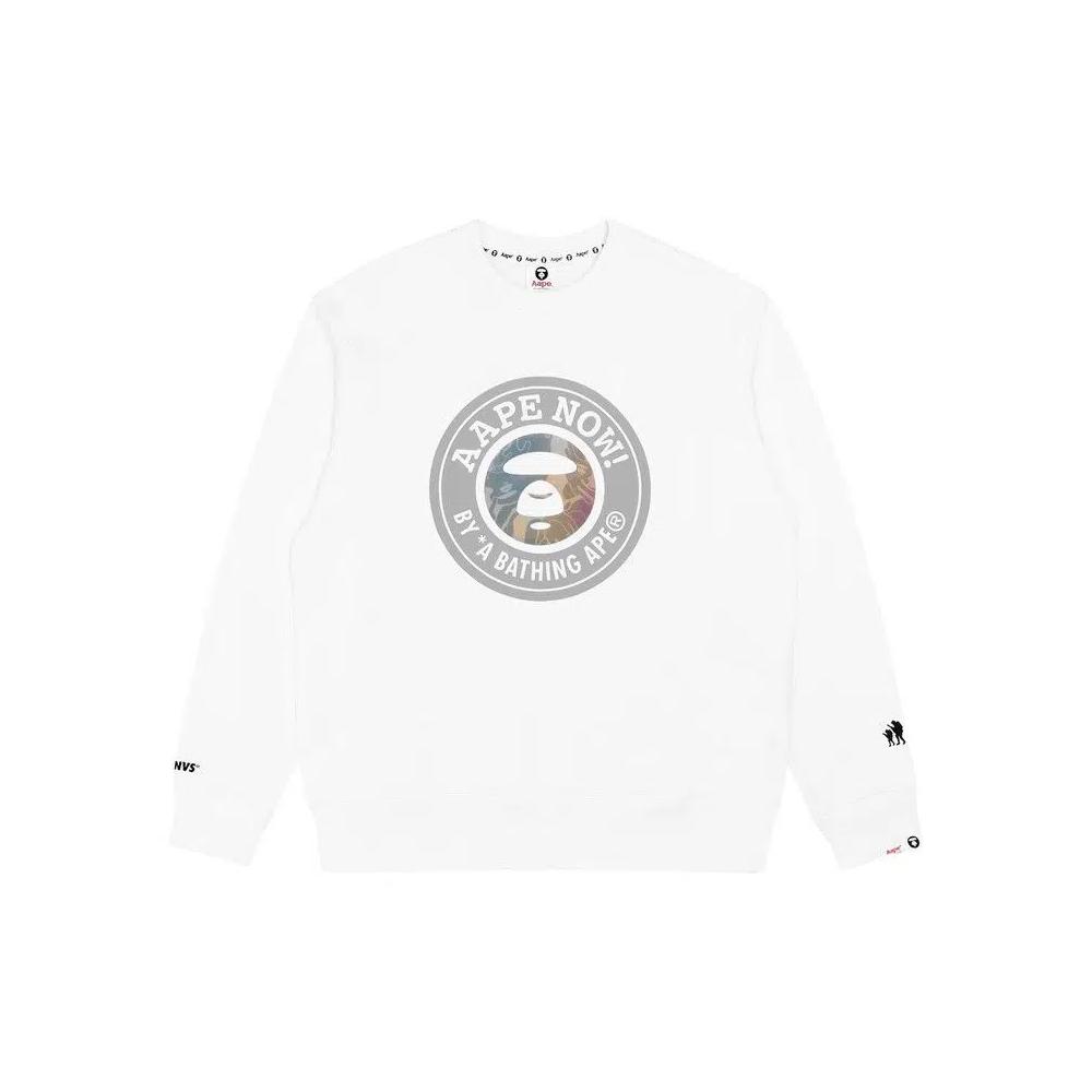 Свитшоты AAPE Moonface Graphic Relaxed Sweatshirt 'White' 1