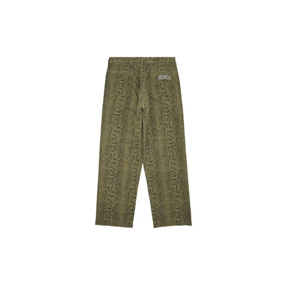 Pants Supreme Snake Print Chino Pant 'Оливковый' 2