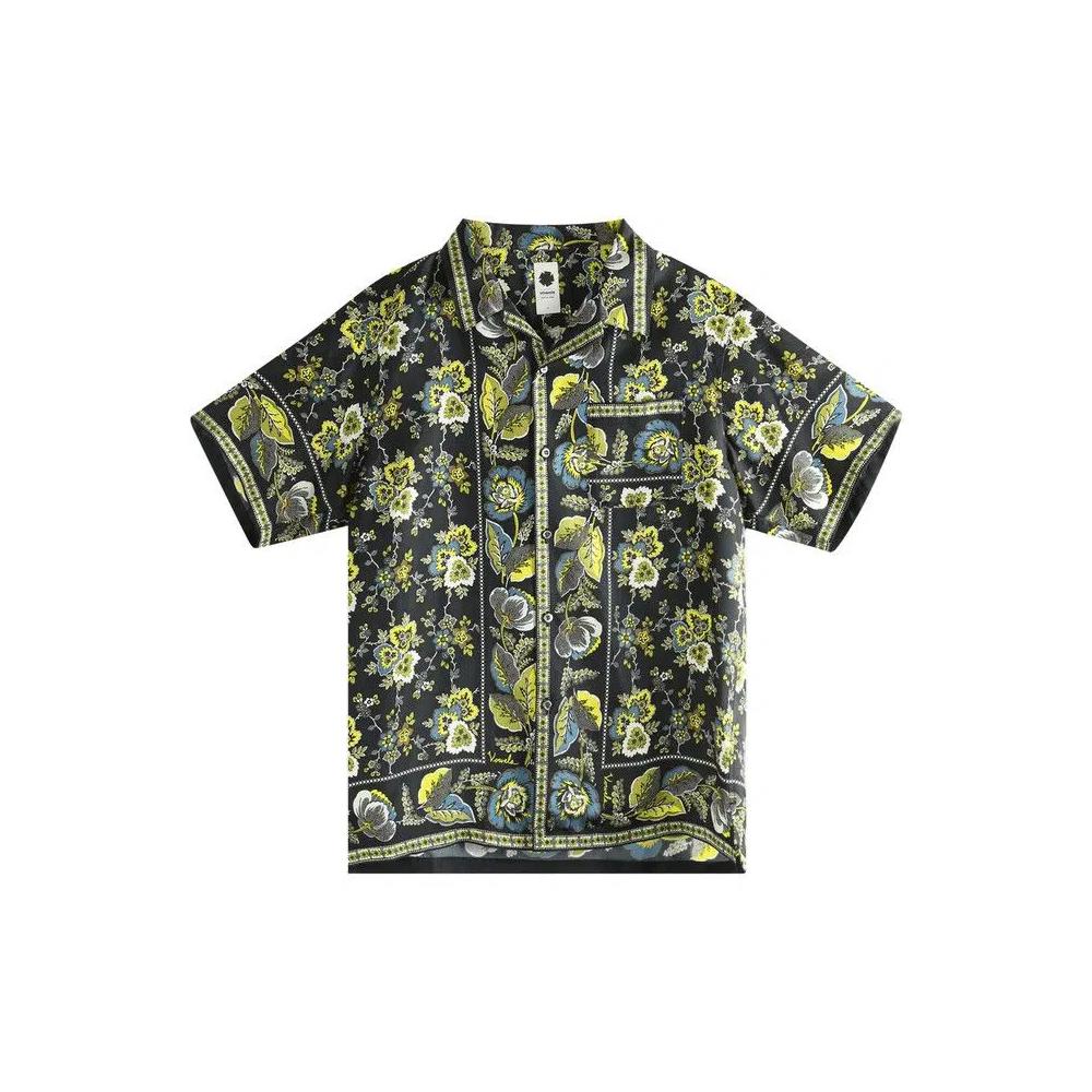Рубашки и топы vowels Short-Sleeve Silk Shirt 'Black' 1