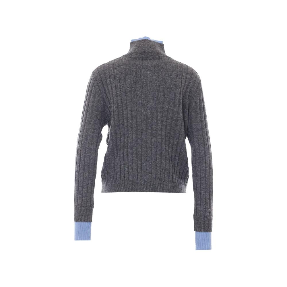 ribbed-knit button-up sweater 2