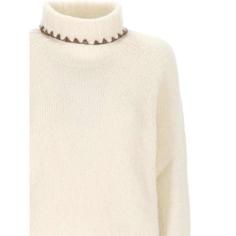 crochet-trim roll-neck sweater 2