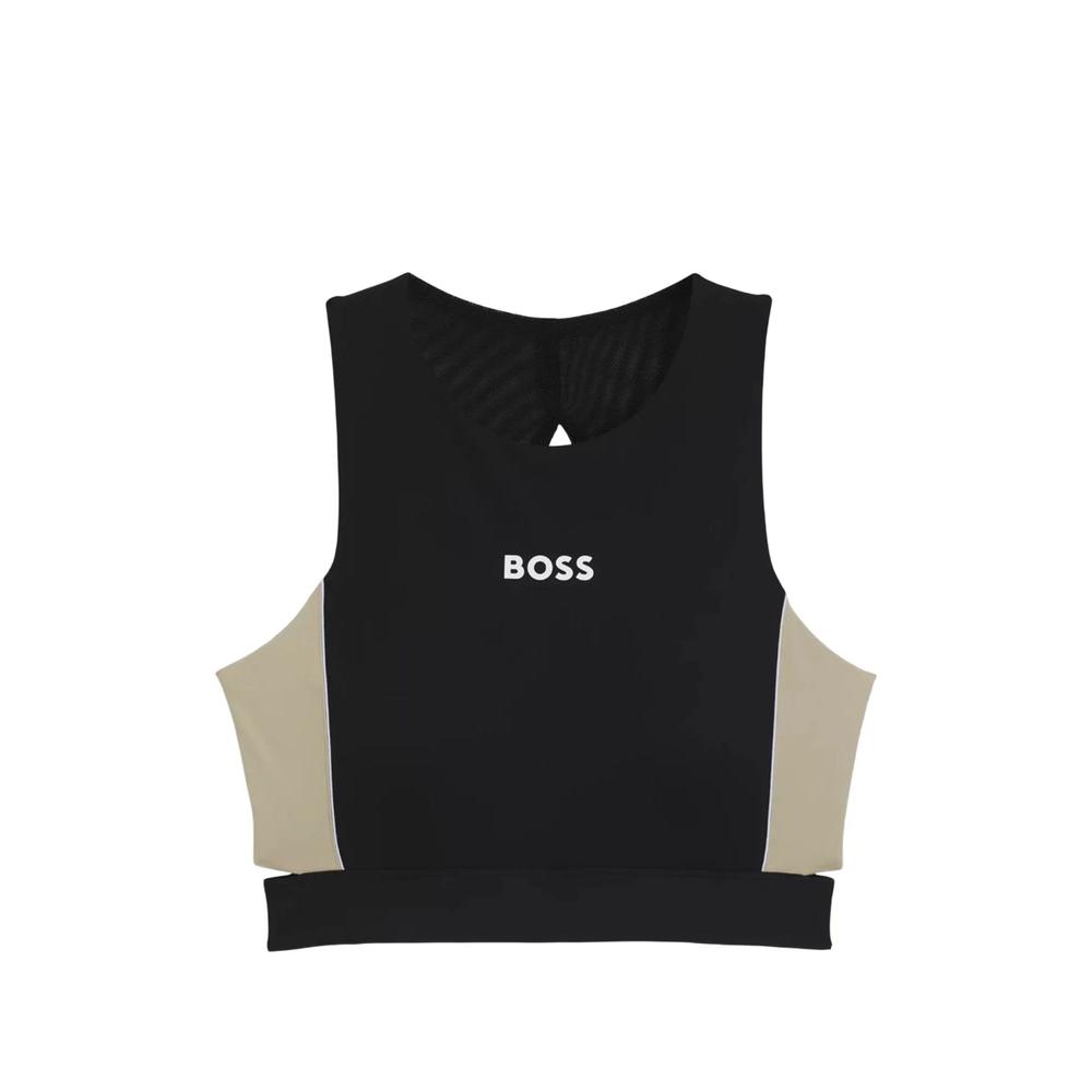logo-print panelled sports bra 1