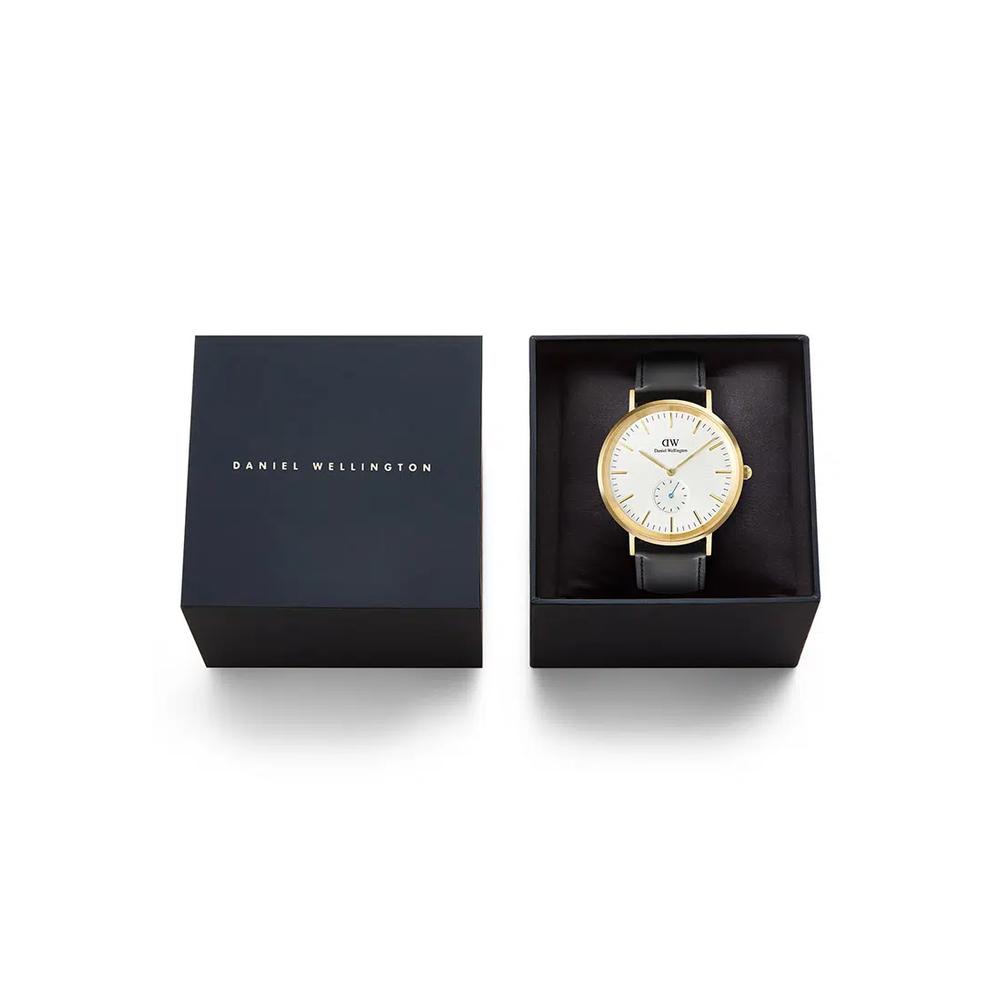 Классические мужские часы 40 мм Multi-Eye Sheffield Off White Silver Sunray Gold, стальной корпус, кожаный ремешок, DW Official Authentic Original 7