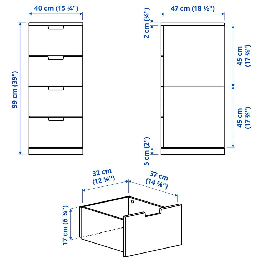 NORDLI комод на 4 ящика 4