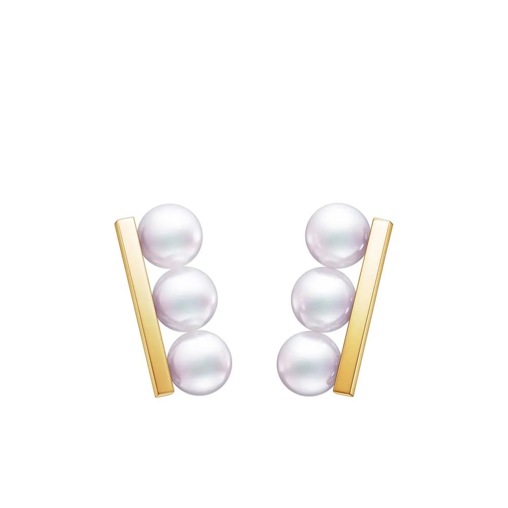 Серьги Collection Line Balance Neo из желтого золота с жемчугом 1