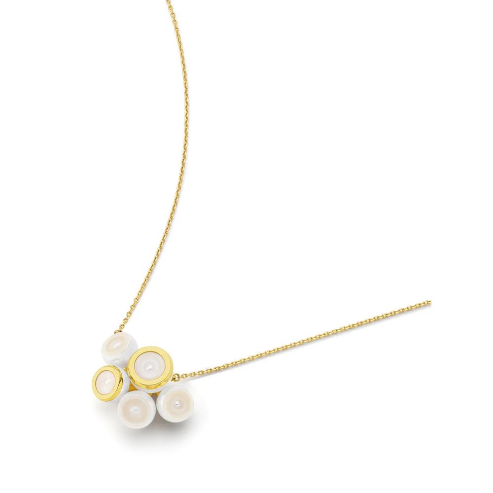 Колье M/G Sliced Bezel из желтого золота с жемчугом 2