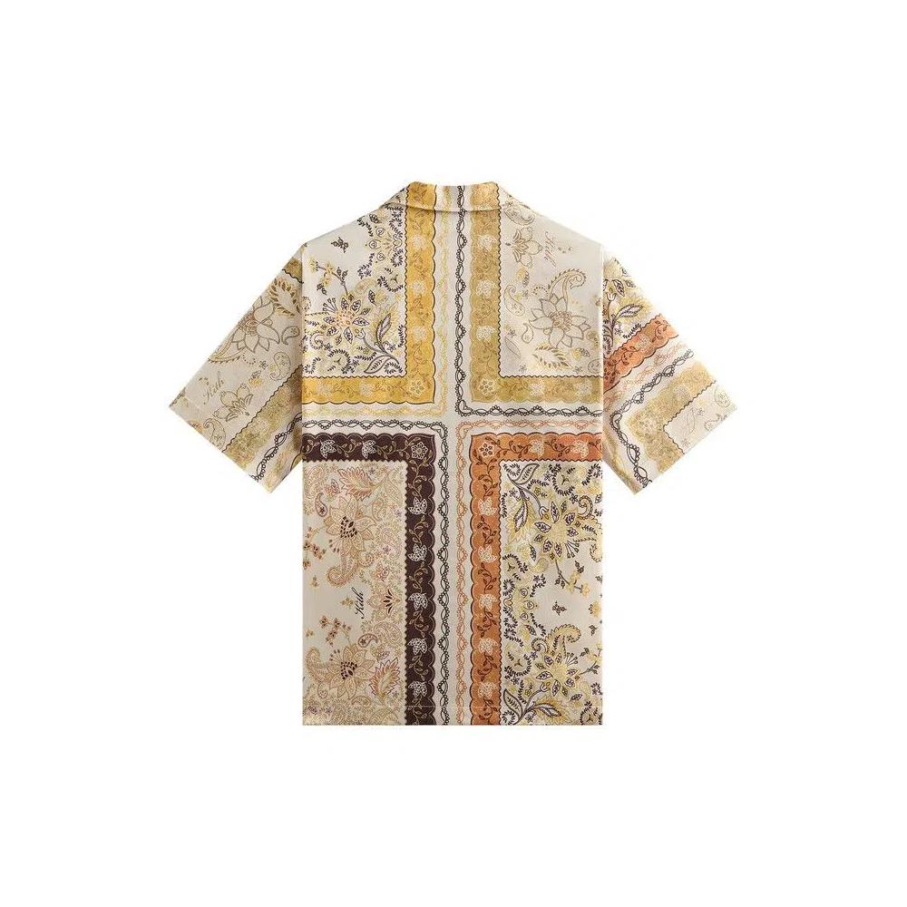 Рубашки на пуговицах Kith Panelled Bandana Thompson Camp Collar Shirt 'Sandrift' 2