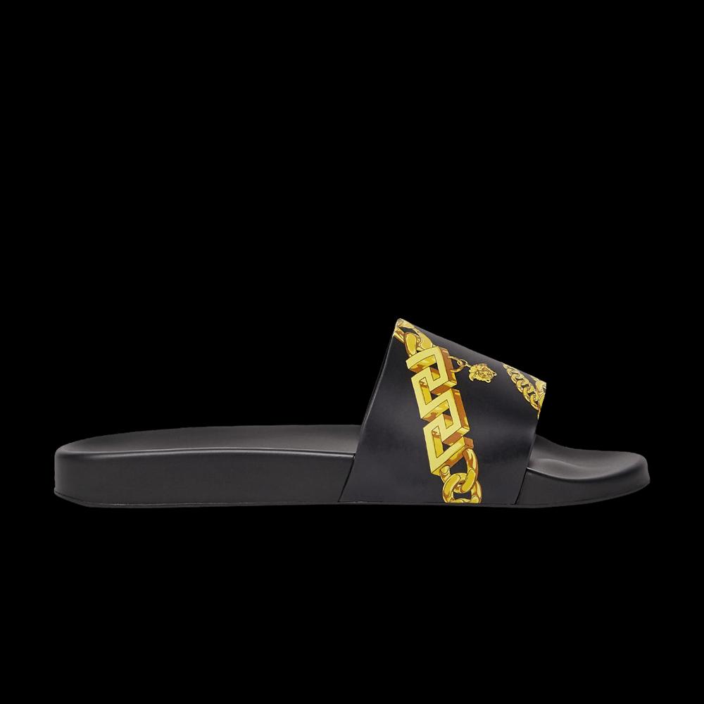 Слайды Versace Wmns Slide «La Greca Chain Print — Черный» 1