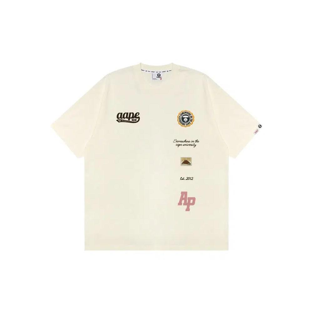 Футболки AAPE Unvs Embroidered Logo Tee 'Ivory' 1