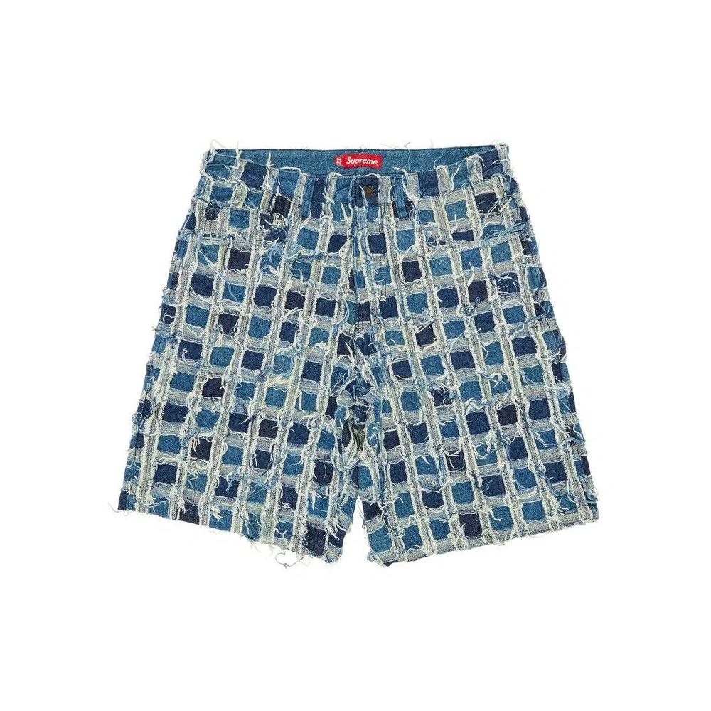 Шорты Supreme Frayed Patchwork Baggy Denim Short 'Вымытый синий' 1