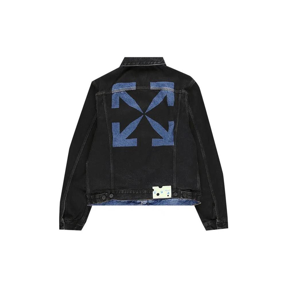 Джинсовые куртки Off-White Stencil Slim Denim Jacket 'Черный/Средний Синий' 2