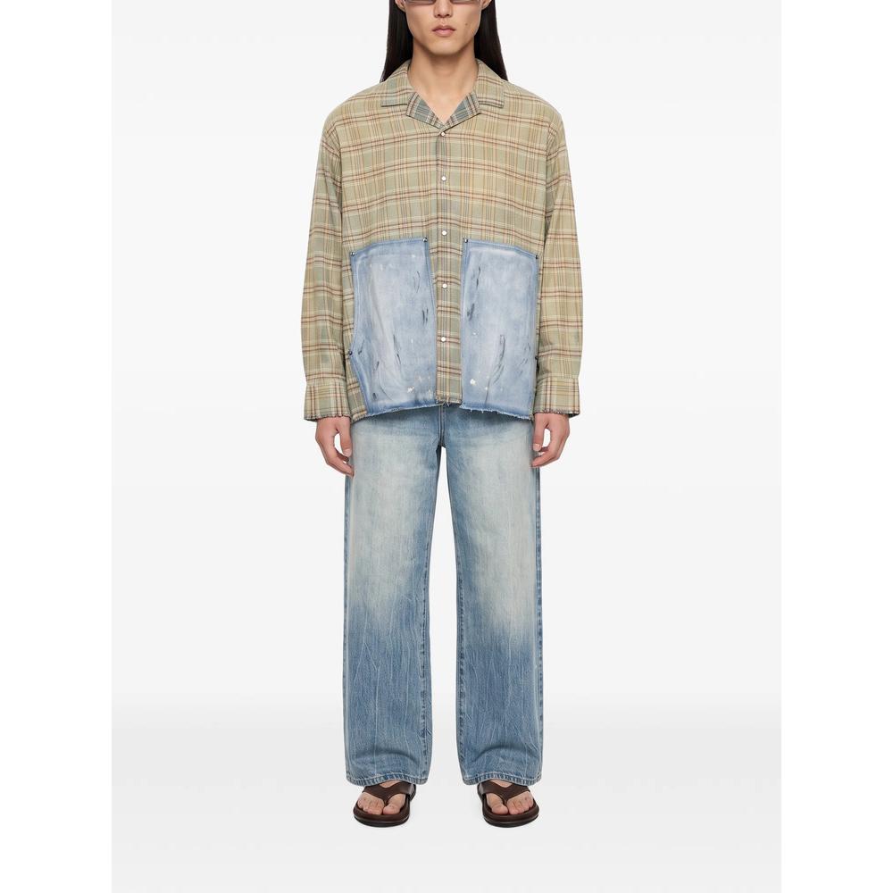 check-pattern patchwork shirt 2