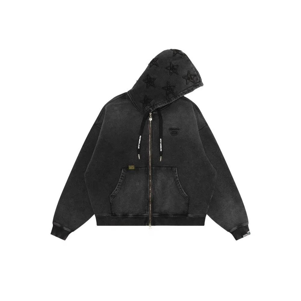 Худи AAPE Moonface Zip-Up Hoodie 'Серый' 1