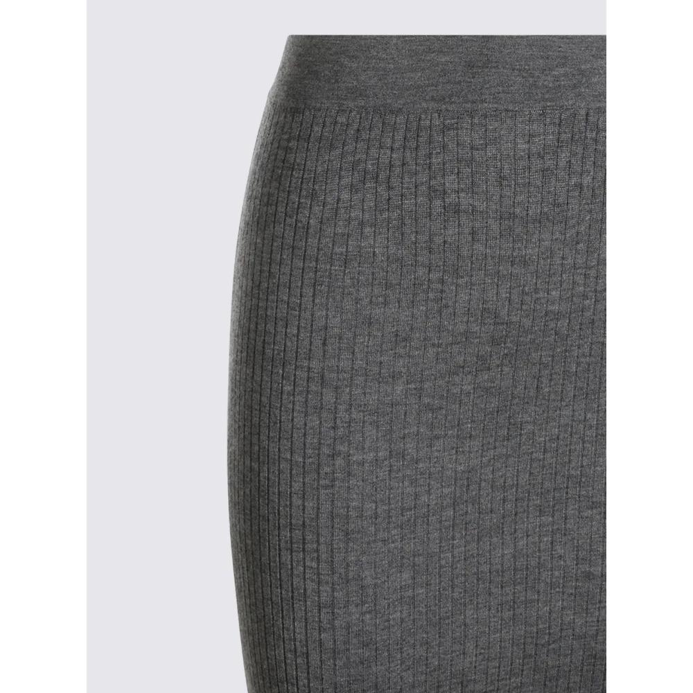 ribbed-knit front-slit midi skirt 5