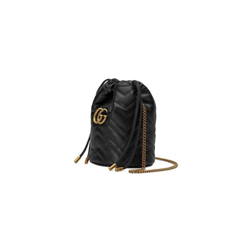 Ведерки Gucci GG Marmont Mini Bucket Bag «Black» 2