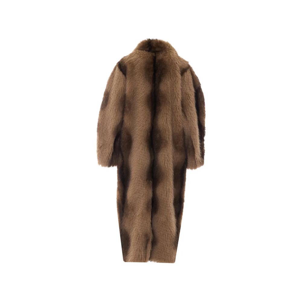 faux-fur double-breasted coat 2