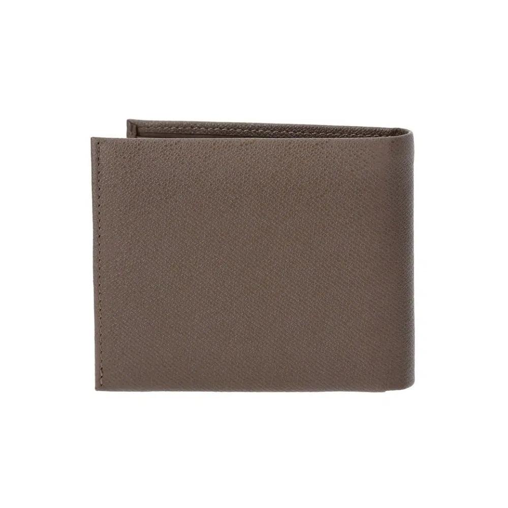 Двухстворчатый кожаный бумажник Crossing Elite Bi-fold с клапаном и монетницей RFID - Темный хаки 2