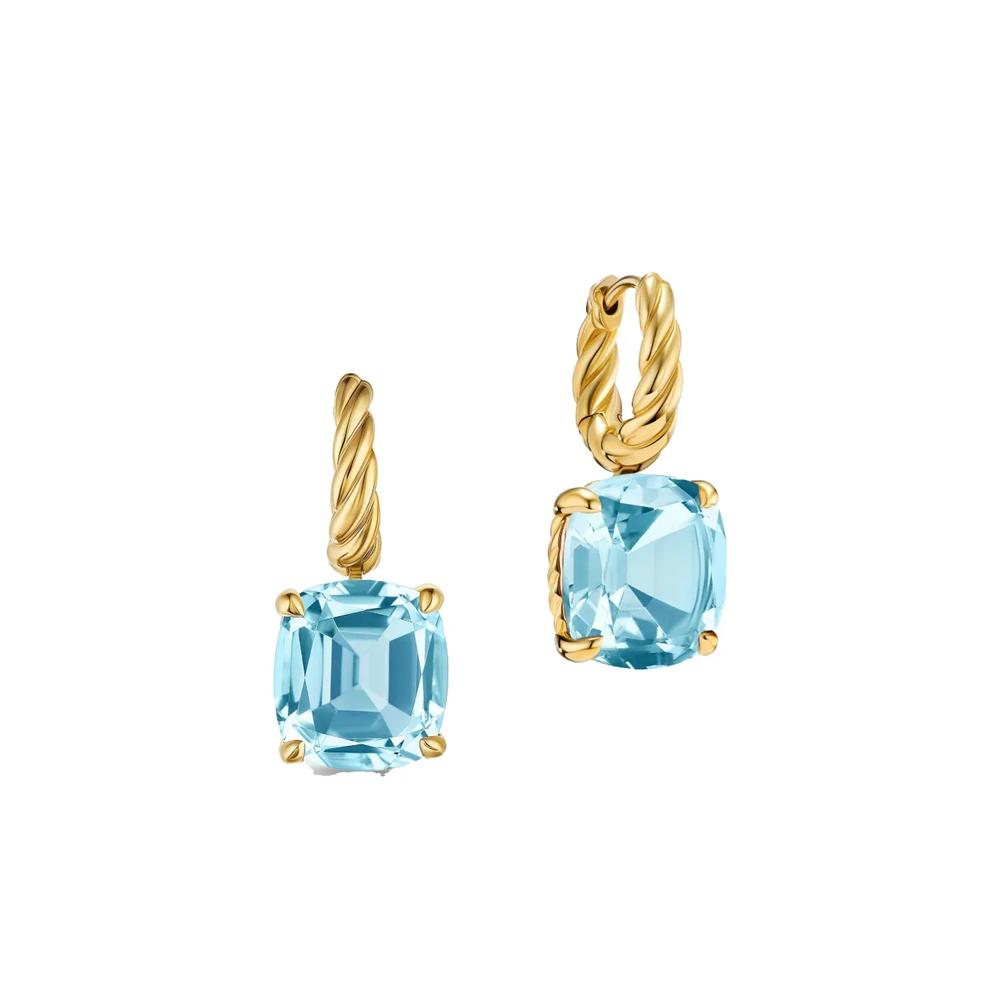 Серьги-подвески Marbella™ из желтого золота с топазами 2