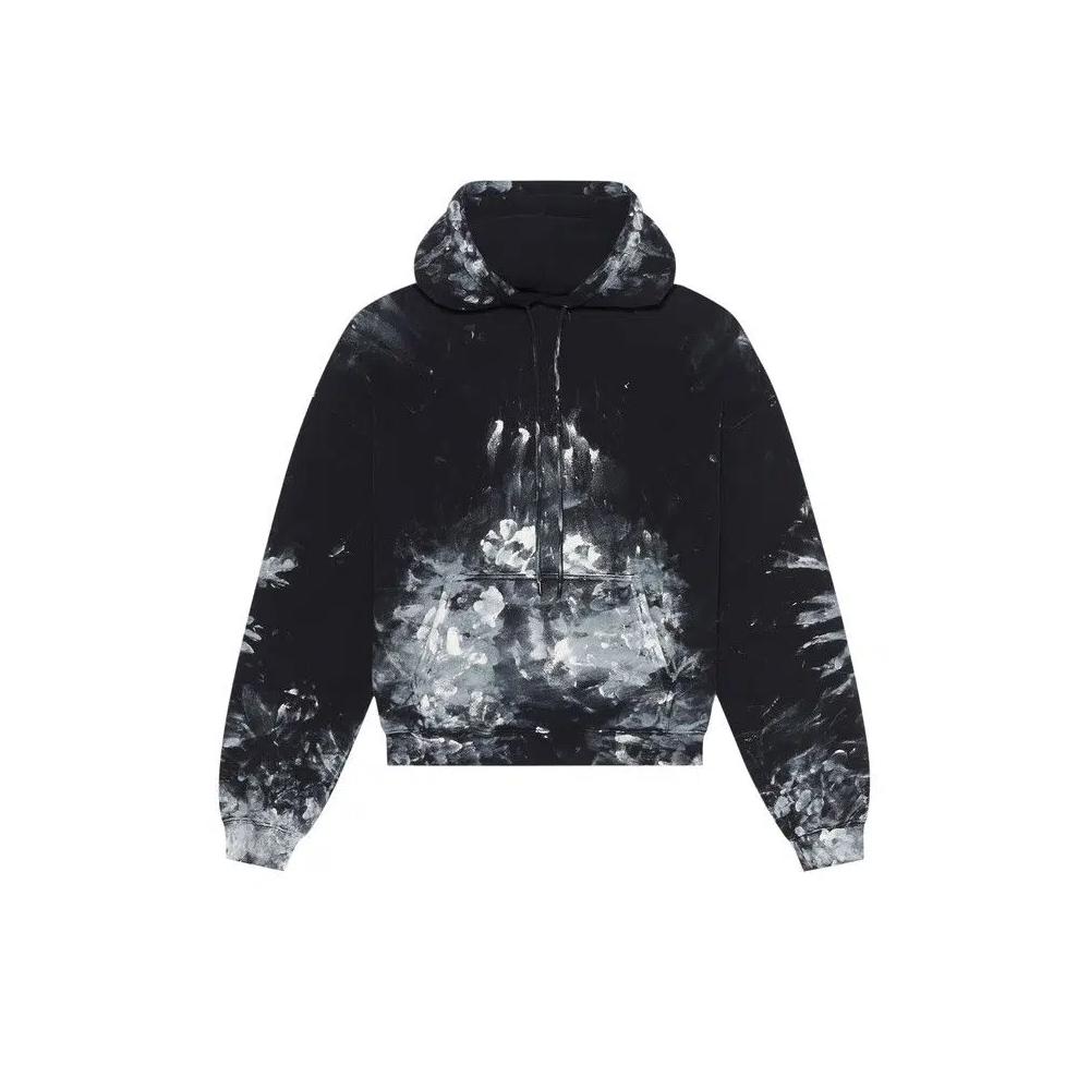 Молнии Balenciaga Painter Fitted Hoodie 'Black/White' 1