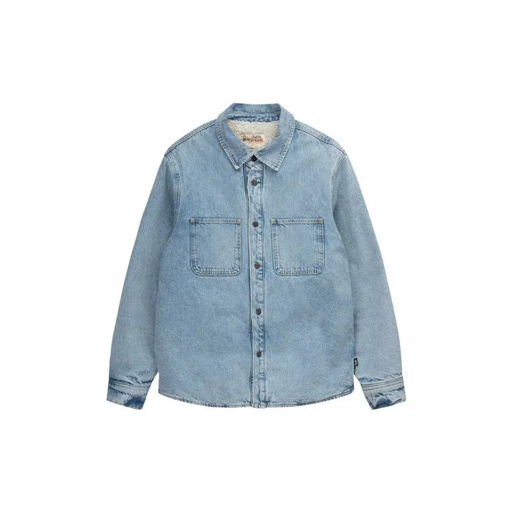 Верхняя одежда Stussy рубашка из денима на подкладке шерпа 'Stone Washed' 1