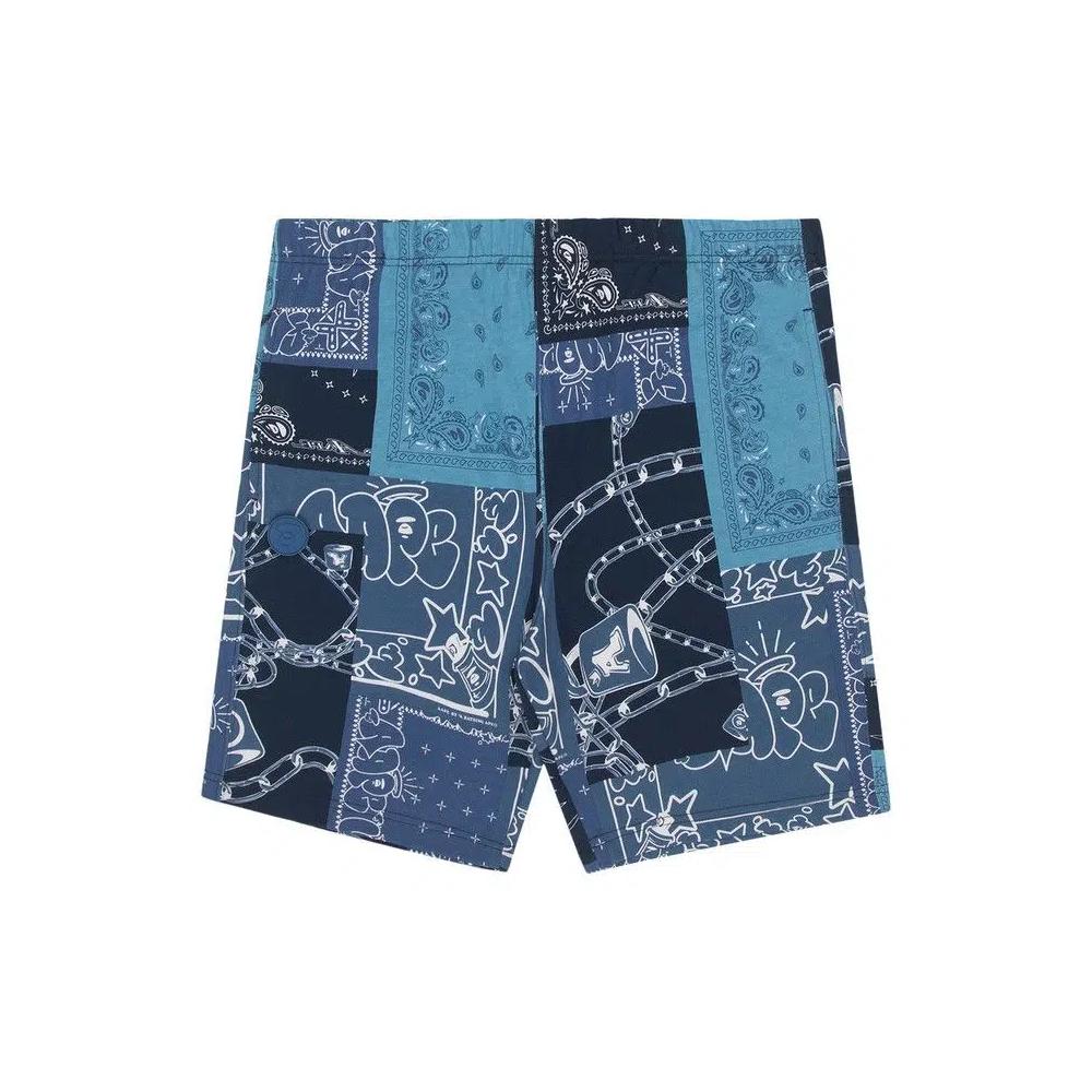 AAPE Moonface Bandana Shorts 'Синий/Белый' 1