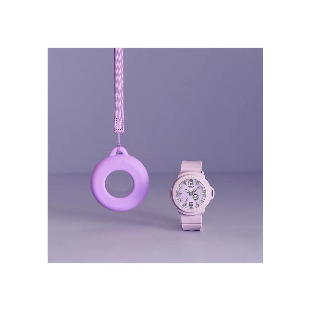 BGA-15K-6A Женские аналоговые часы с фиолетовым смоляным ремешком 5
