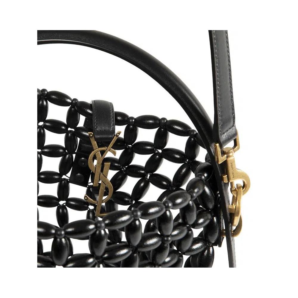Сумки-ведра Saint Laurent Beaded Bucket Bag 'Неро' 3