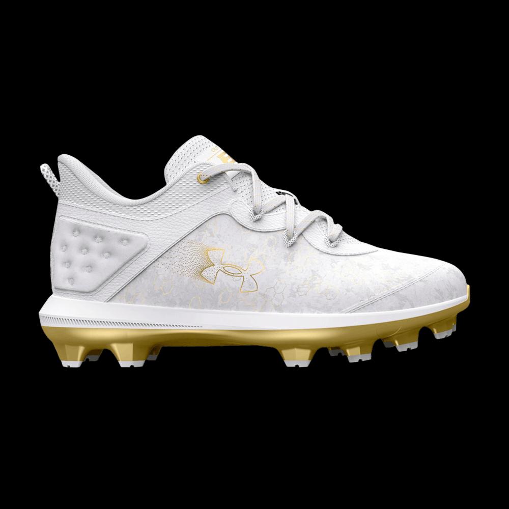 Бутсы Under Armour Harper 8 TPU GS 'White Metallic Gold' 1