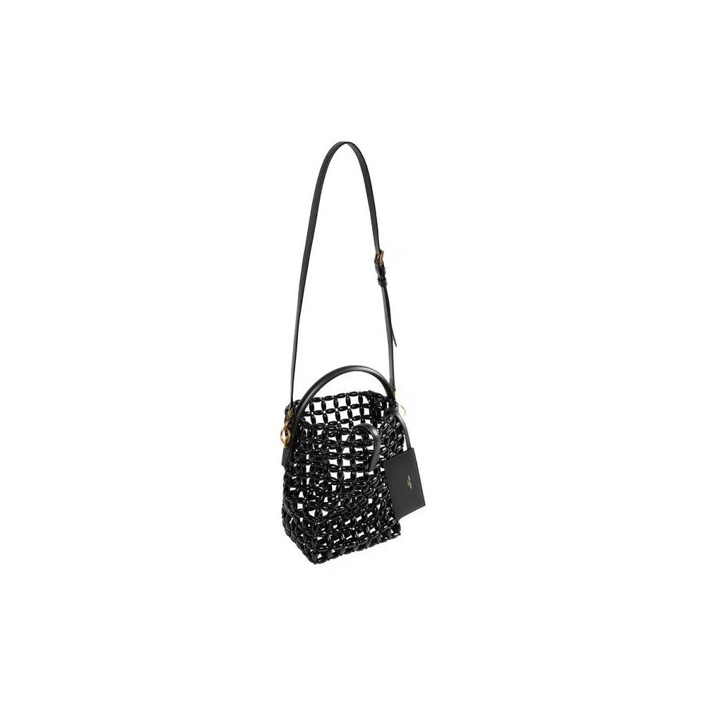 Сумки-ведра Saint Laurent Beaded Bucket Bag 'Неро' 2