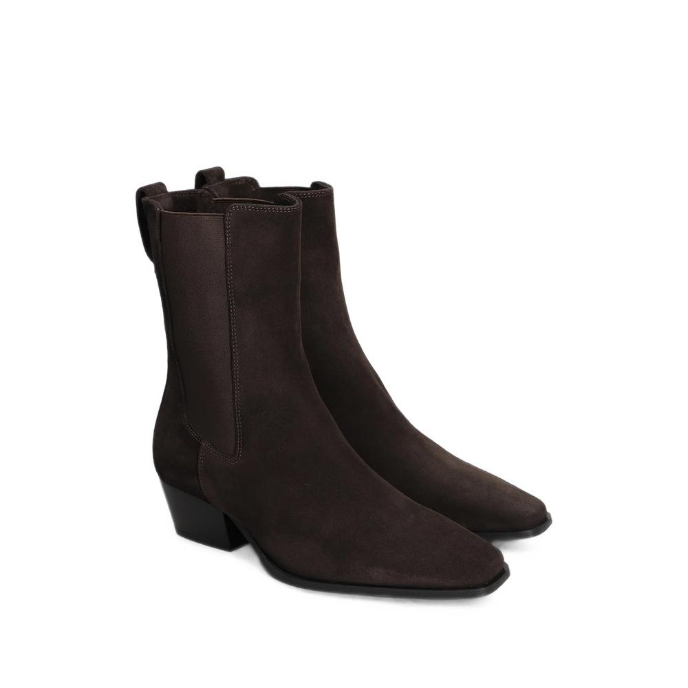 suede square-toe ankle boots 2
