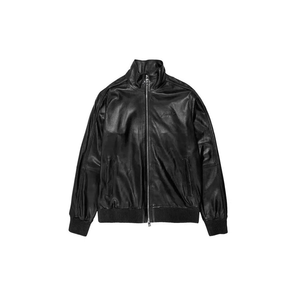 Кожаная куртка PURPLE BRAND Zipped Leather Jacket 'Black' 1
