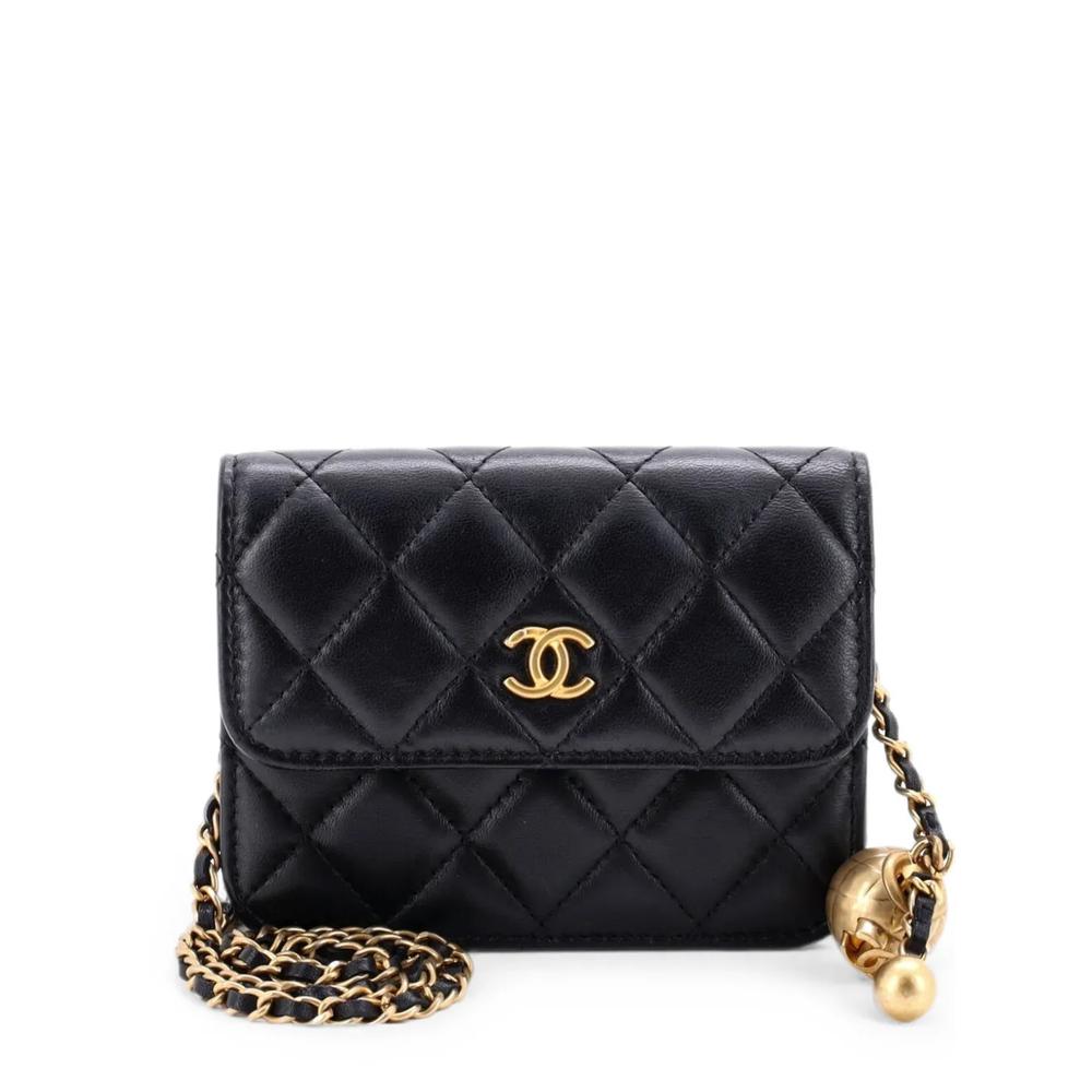 Мини-сумка через плечо Pearl Crush Flap Clutch with Chain Quilted Lambskin 1