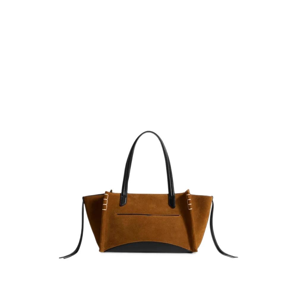 Elongated Lober Cabas contrast-panel whipstitch-trim tote bag 3