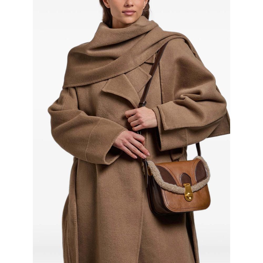 shearling-trim leather cross body bag 2