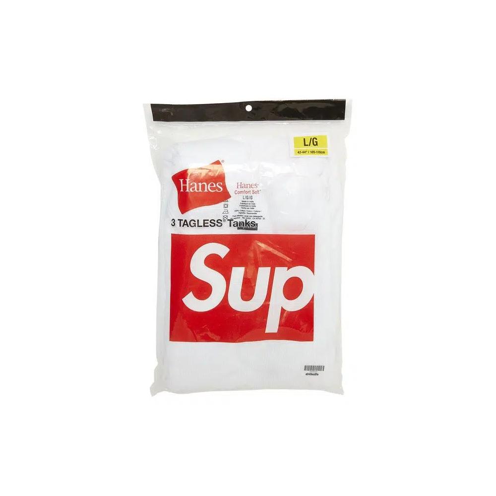 Майки Supreme x Hanes Tagless Tank Tops (3 Pack) 'White' 1