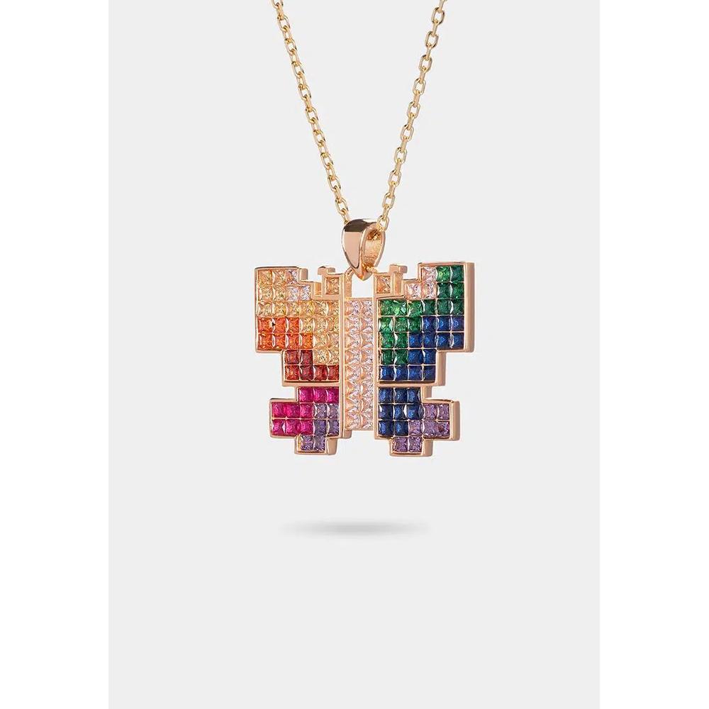 Подвеска Pixel Rainbow Butterfly 001 2