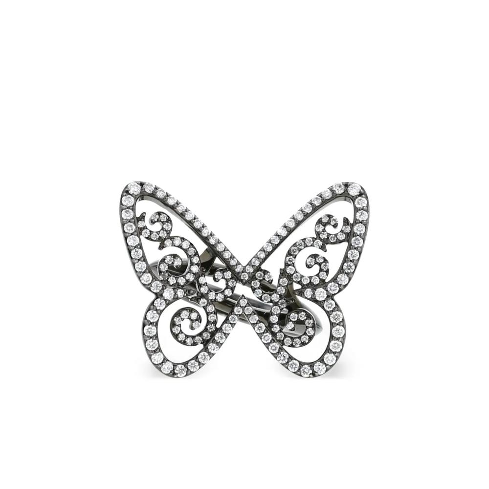 Кольцо Arabesque из черного золота с бриллиантами 1