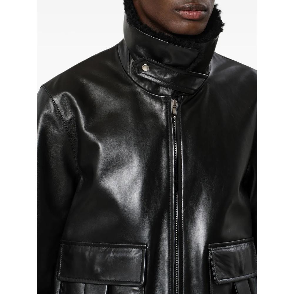 Bowy fur-collar leather jacket 5