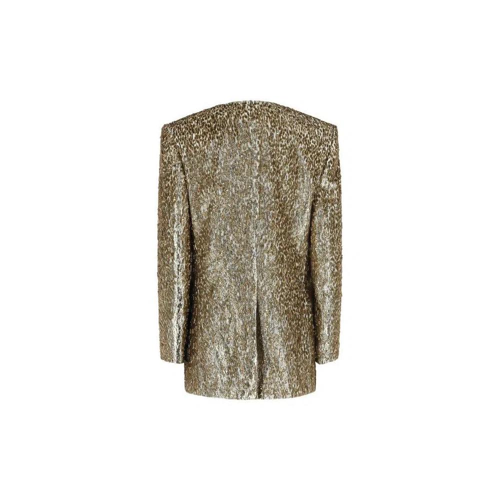 Верхняя одежда Givenchy Beaded Animal Print Single Breasted Blazer 'Silver/Gold' 2