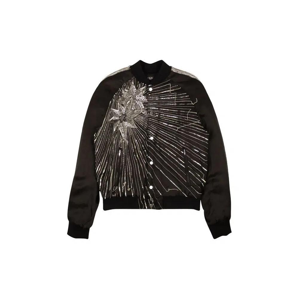 Бомберы Amiri Viscose Beaded Star Design Bomber Jacket 'Черный' 1