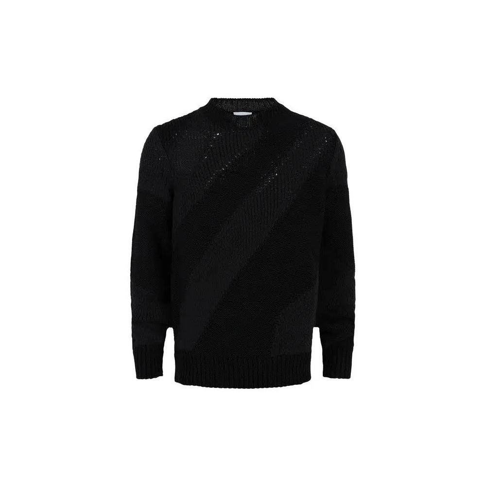 Топы Ferragamo Textured Cable Knit Sweater «Чёрный» 1