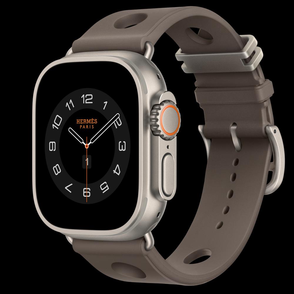Apple Watch Hermès Ultra 4 49 мм, GPS + Cellular, титан, Natural, ремешок Gris Titane Scub’H Diving 1