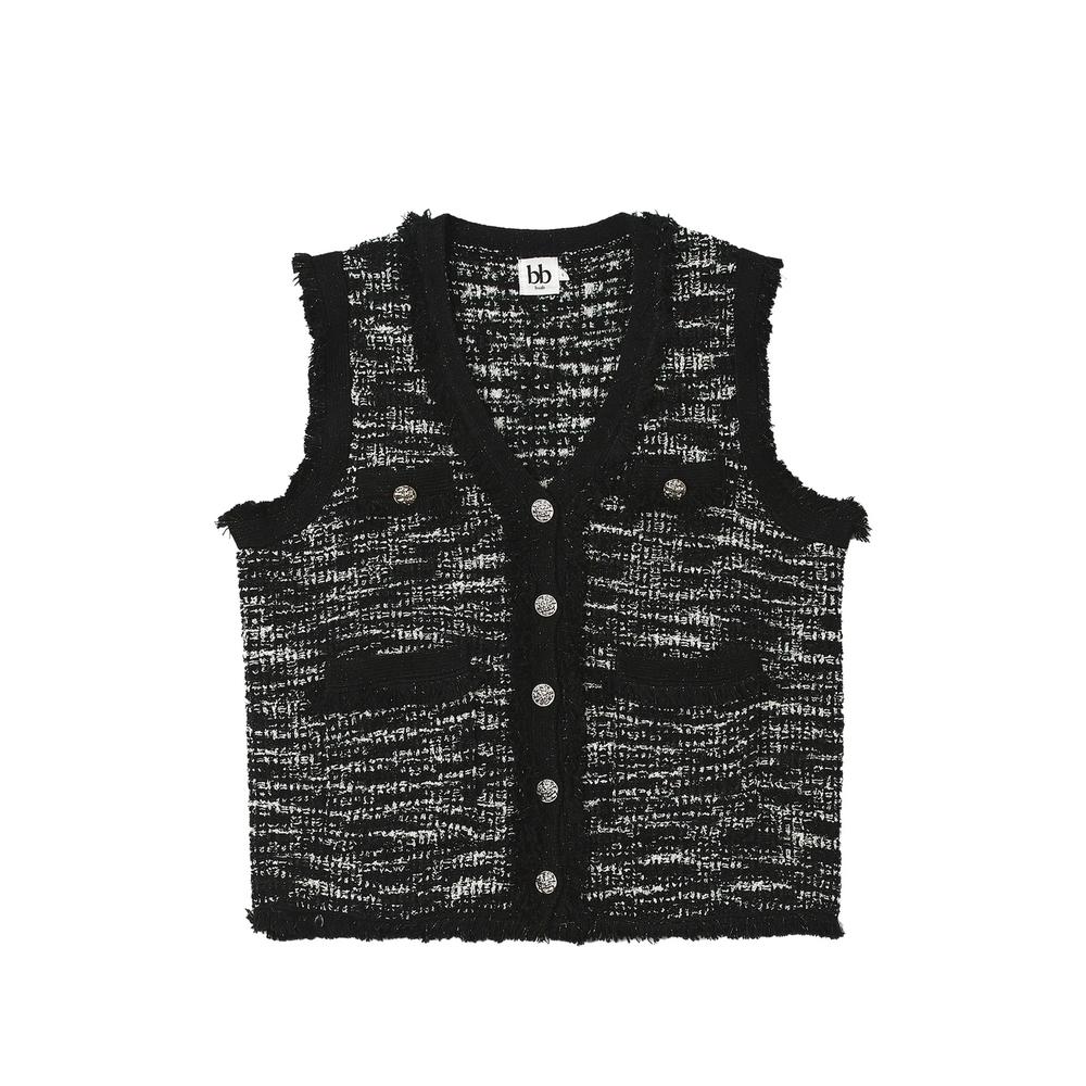 fringe-trim button-up gilet 1