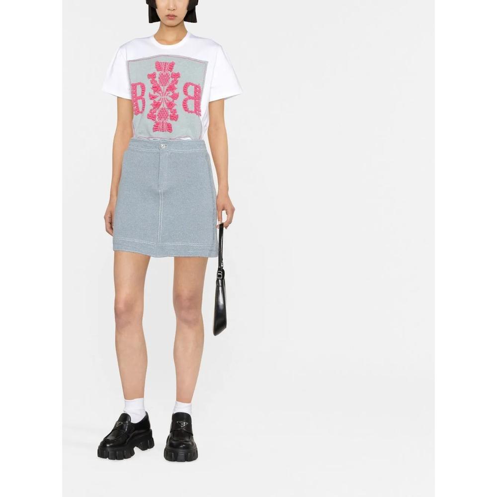 contrast-stitch mini skirt 2