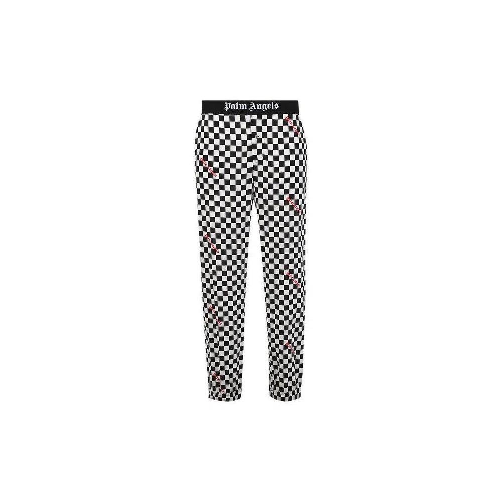 Брюки Palm Angels Damier Print Easy Pants 'Black/Red' 1