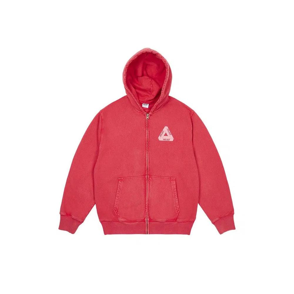 Толстовки на молнии Palace Pigment Wash Tri-Ferg Hood «Red» 1