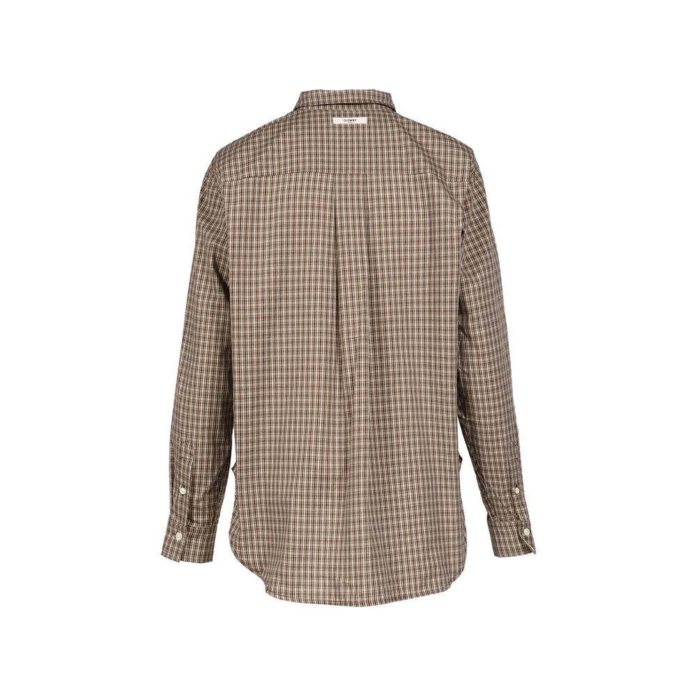 check embroidered button-up shirt 2