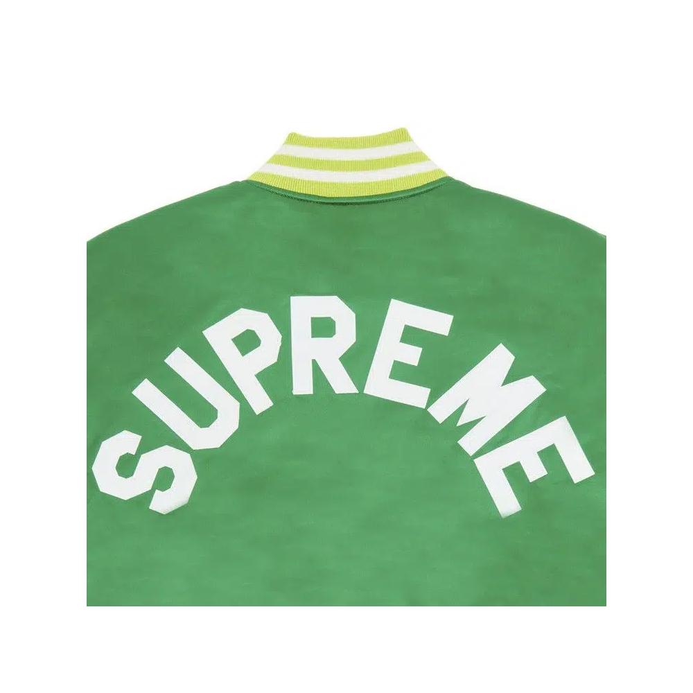 Варсити-куртки Supreme x Mitchell & Ness Satin Varsity Jacket 'Green' 3